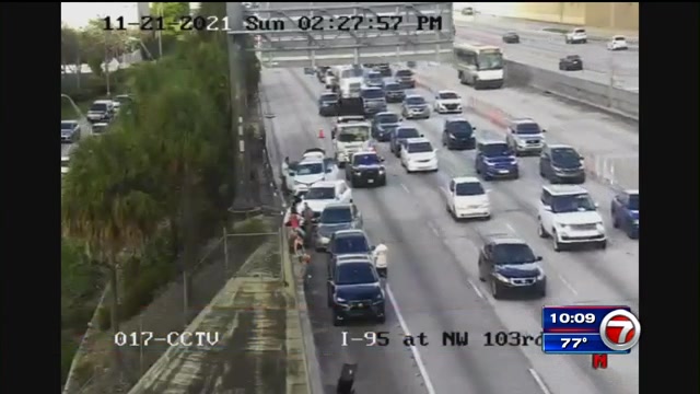 Al menos 6 vehículos involucrados en el accidente en la I-95 en el noroeste de Miami-Dade;  no se reportaron heridos – WSVN 7News |  Noticias de Miami, Clima, Deportes