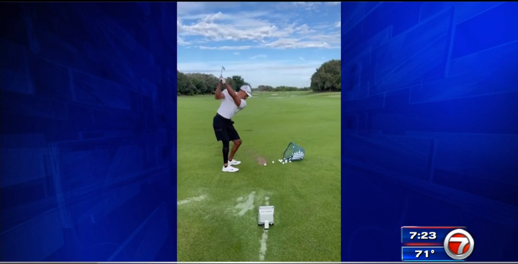 Tiger Woods publica el primer video de swing de entrenamiento desde el accidente automovilístico de febrero – WSVN 7News |  Noticias de Miami, Clima, Deportes